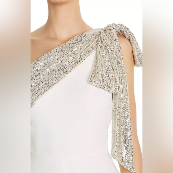 Gavin Jumpsuit With Satin Overskirt in Light Ivory, Silver & Diamond White - Picture 6 of 15